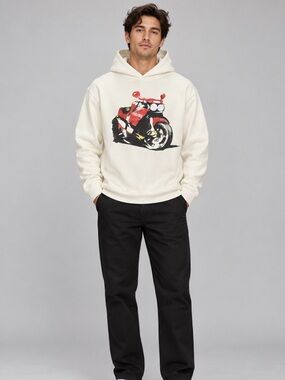 Honor The Gift Speedbike Motorcycle Graphic Hoodie White Size M